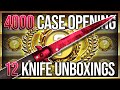 12 KNIFE UNBOXINGS IN 1 VIDEO (4000 CASE OPENING)