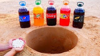 Big Coca Cola, Mirinda, Schweppes Cola, Pepsi, Fanta vs Mentos Underground