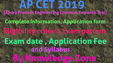 AP ECET 2019 COMPLETE INFORMATION ,APPLICATION ,ELIGIBLITY,EXAM DATE AND PATTERN,APPLICATION FEE.