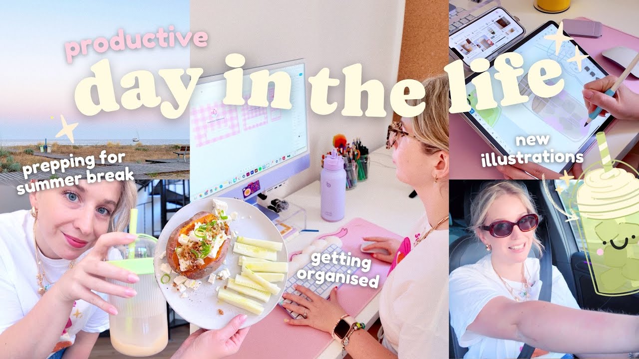 Productive Day in the Life of a Creative Business Owner 🌞 Prep for Summer Break + New Illustrations!