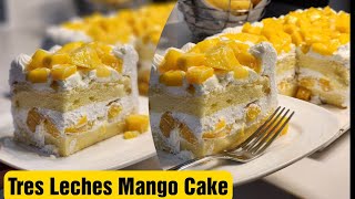 Tres Leches Mango Cake| Super moist and creamy Icing that melts in your mouth|Bake N Roll