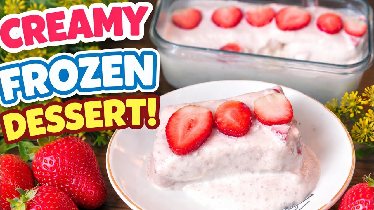 No Milk No Sugar Strawberry Dessert 😍 | Easy Frozen Treat 