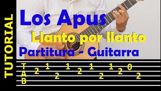 LLANTO POR LLANTO / LOS APUS / Tutorial con TAB / Punteo, letra y acordes para guitarra chords