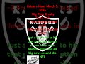 Raiders News March 5. 2026 #shorts #raiders #raidersrumors