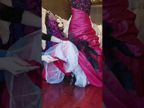 burgundy and black dress