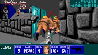 Wolfenstein 3D: E1M5 100% I am Death Incarnate with commentary