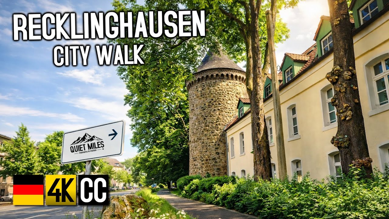 🏙️ Relaxing City Walk in Recklinghausen, Germany | 4K Urban Stroll with Natural Sounds