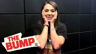 Tegan Nox tries to contain her excitement after talking to her idol Kane on WWE’s The Bump