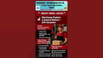 New jobs in Russia | Packing and Factory jobs | Russia jobs | #job #shorts #russia #cv | Europe job