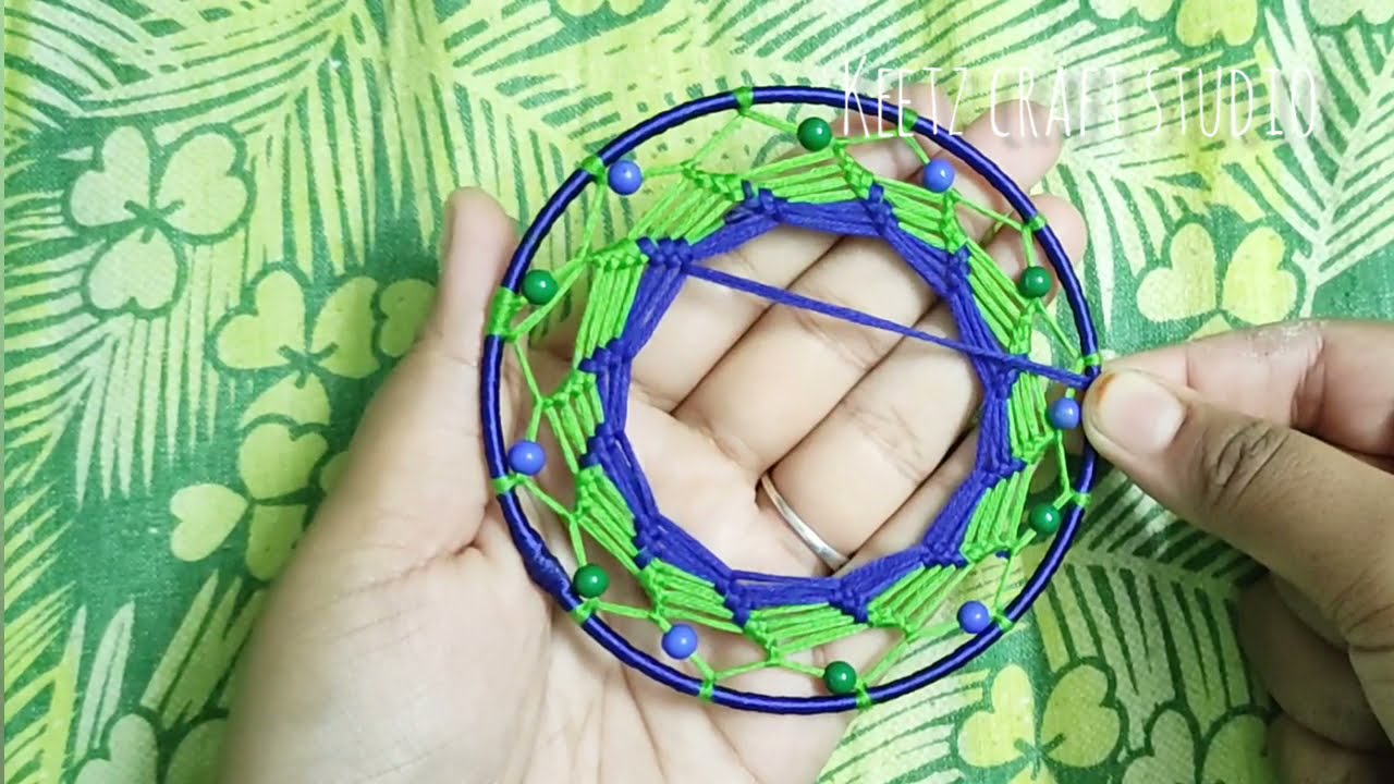 DIY Dreamcatcher | How to make dreamcatcher webbing pattern step by step tutorial