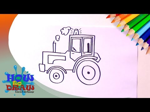 How to draw tractor | Hoe teken je een traktor
