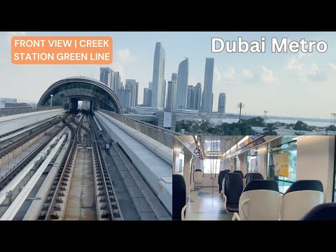 Dubai Metro Captivating Front View | Burjuman To Creek Station Green Line Subscribe Now 😊