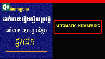 កំណត់លេខរៀងស្វ័យប្រវត្តិពេលលុប ឬបន្ថែមជួរដេក | Automatic Numbering in Excel | MsOffice Learning