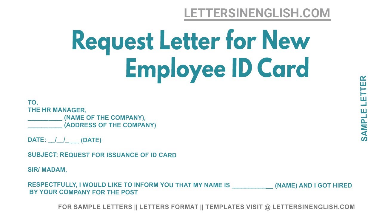 Request Letter For New Employee ID Card YouTube Request Letter For New Employee ID Card YouTube