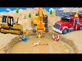 Toy fire truck excavator dump truck  construction vehicle collection  kudo kids toys