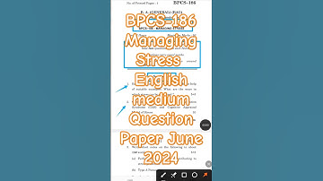 BPCS 186 Managing Stress English Medium Question Paper #ignou#bpcs186#ignouexams #ytshorts #shorts