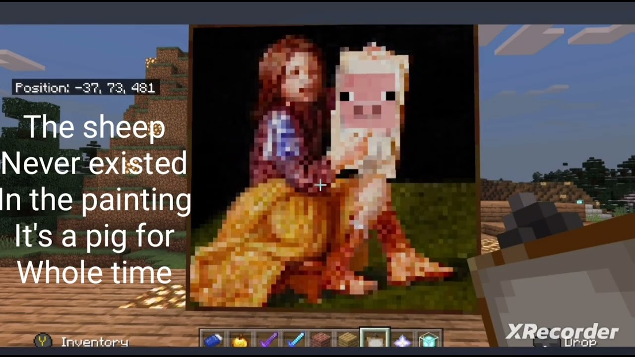 Minecraft Mandela effect pigscene painting