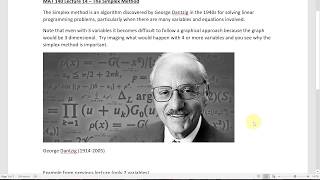 MAT 140 Lecture 14: The Simplex Method