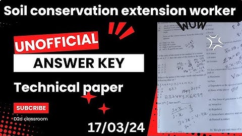 OSSC soil conservation extension worker Main exam PAPER -II ANSWER KEY//UNOFFICIAL ANSWER KEY SCEW