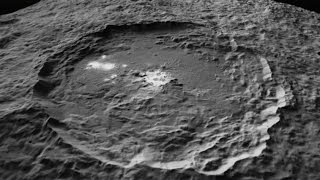 NASA's Dawn Spacecraft: Flight Over Occator Crater on Dwarf Planet Ceres