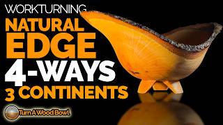 Woodturning Natural Edge Bowl – 4-Way Collab