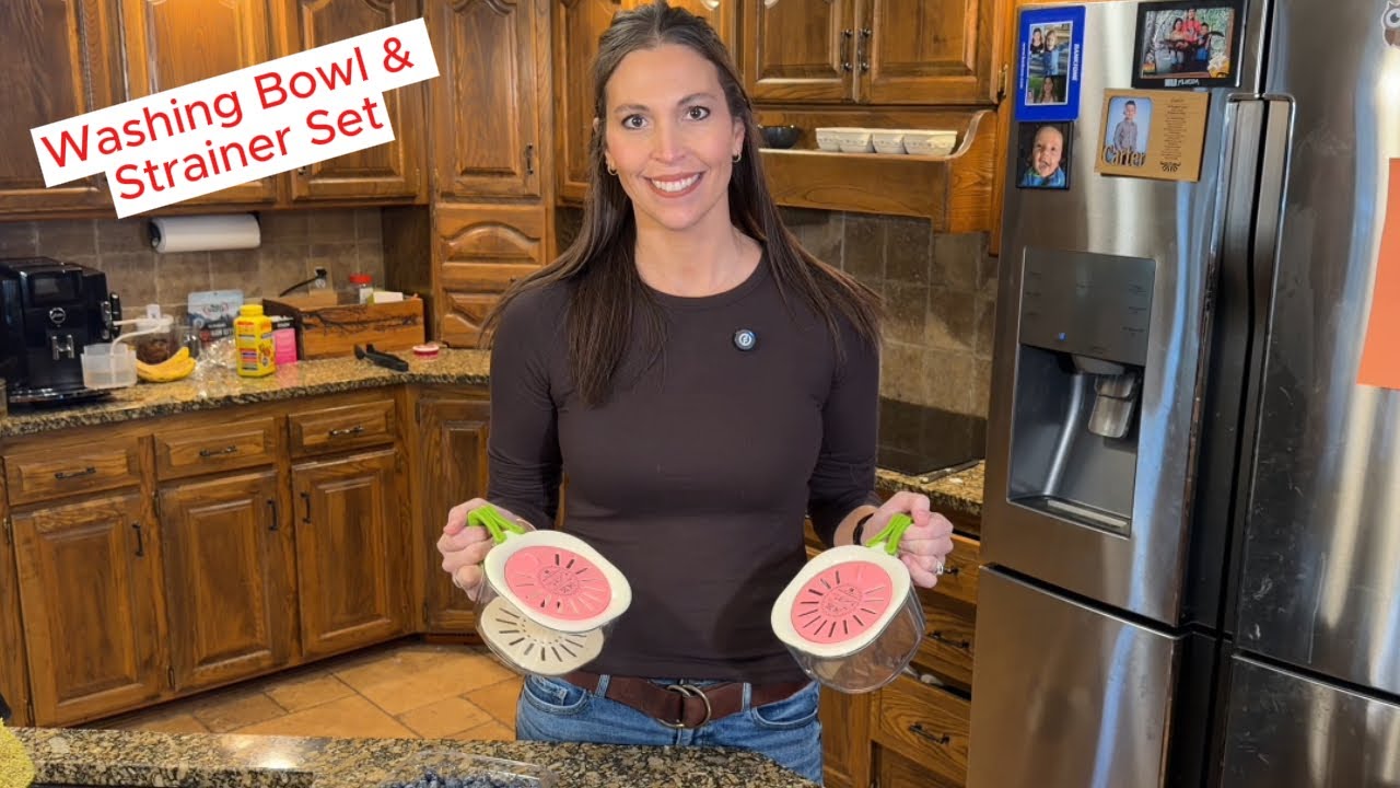 2-Pack Produce Washing Bowl & Strainer Set