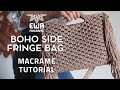 BOHO SIDE FRINGE BAG | MACRAME TUTORIAL | How to make macramé bag | DIY LAPTOP BAG | EASY [PL SUB]