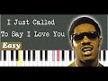 Stevie Wonder- I Just Called To Say I Love You  (Easy  Piano  Tutorial With Sheet)