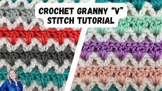 CROCHET GRANNY V STITCH | Step-by-Step Guide | Slow & Close-Up Tutorial | Hope Corner Farm Crochet