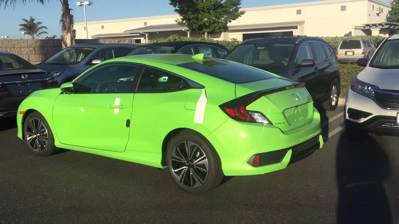 2016 Honda Civic EX-L 1.5T Coupe energy green pearl Color! Full review