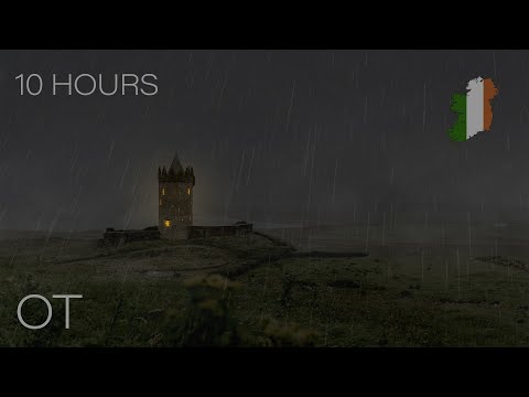 Rainy Windy Night at a Castle On The Hill In Ireland | Wind & Steady Rain | Relax | Study | Sleep