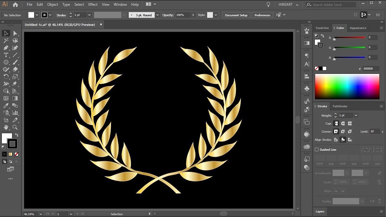 How to Create a Laurel Wreath in Adobe Illustrator YouTube