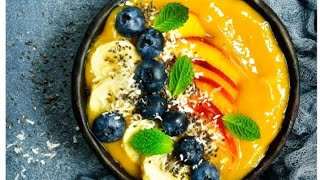 Banana mango smoothie bowl...Easy yummy and quick recipe...weight lose recipe...2 minute recipe....?