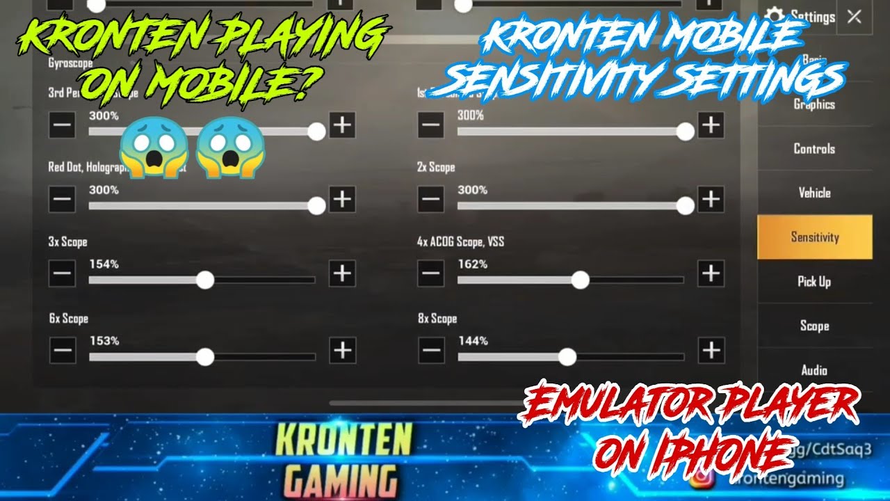 Kronten gaming SENSITIVITY SETTINGS | KRONTEN SENSITIVITY SETTING for MOBILE