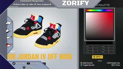 NBA 2K21 Shoe Creator - Air Jordan 4 x Union "Off Noir"