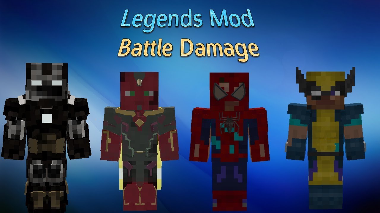 All Battle Damaged Marvel Suits(Minecraft Legends Mod) 