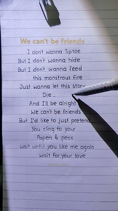 we can't be friends #arianagrande wait for your love