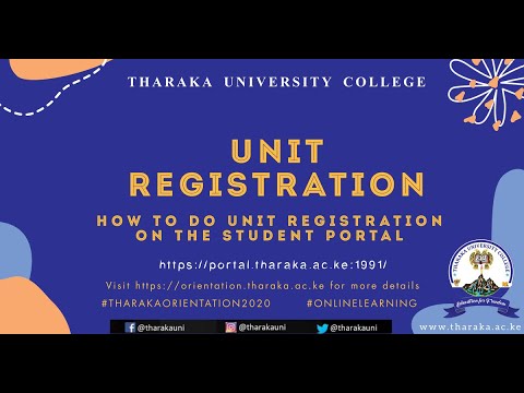 How to do Unit Registration on the Student Portal