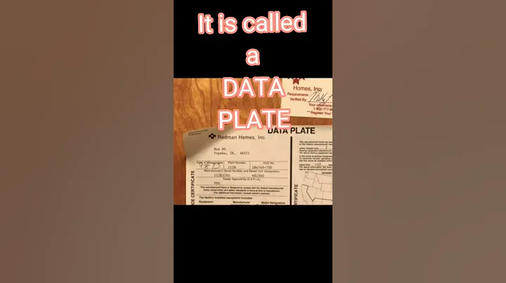 Data Plate Mobile Home