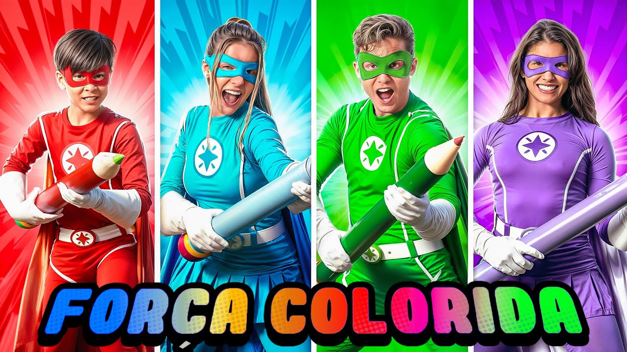 PRISMÁGICOS: SUPER-HERÓIS do GATO GALACTICO + Música 🎵 Força Colorida