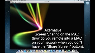 MAC OSX HOWTO: Remote Desktop "Screen Sharing" for MAC OS X