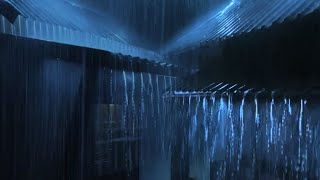 【大雨と雷の音・立体音響】3分以内に集中して聞くと、夜の激しい雨と雷ですぐに熟睡できます- トタン・屋根のある場所で聞くきれいな雨の音！