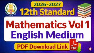 TN 12th Mathematics Volume 1 Book 2026–27 PDF Download | Samacheer Kalvi English Medium Free | 12th