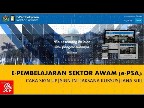 e-PSA: Cara Daftar|Log Masuk|Laksana Kursus|Jana Sijil