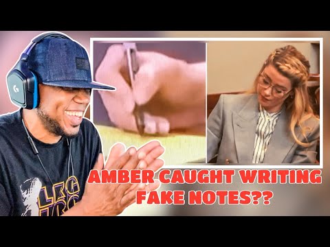Amber Heard caught writing FAKE notes../ Did the pen touch the paper??? REACTION!!!