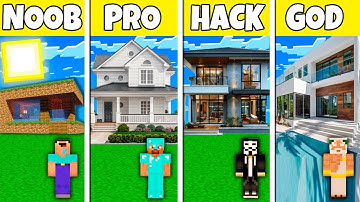 Minecraft Battle: NOOB vs PRO vs HACKER vs GOD AMERICAN MANSION BUILD CHALLENGE in Minecraft