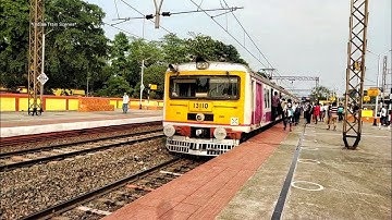 The Single Windshield Emu Local Entered The Station In Golden Afternoon !! Bardhaman-Howrah Local