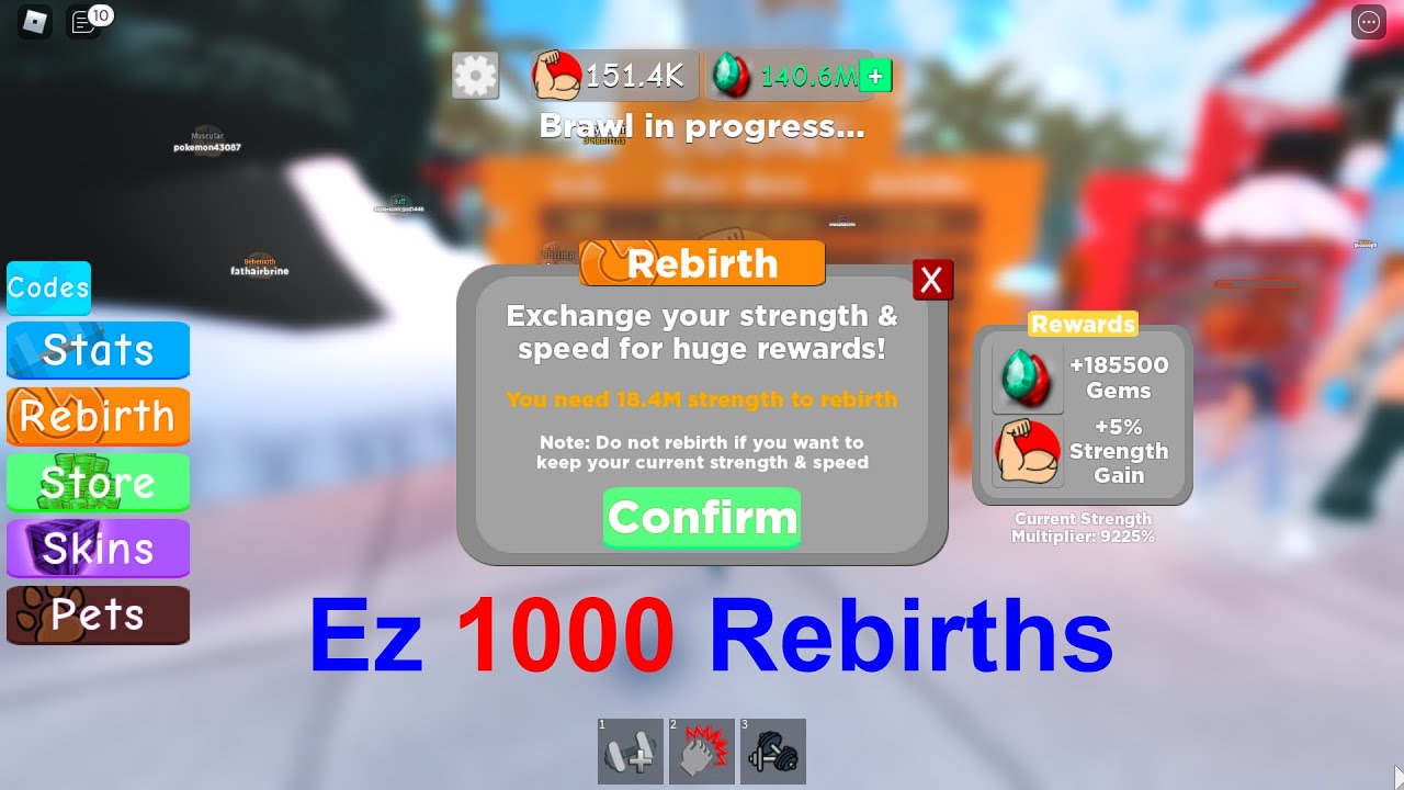 Weight Lifting Simulator 5 How To Rebirth Fast Youtube - how do you with 200 strength to rebirth in roblox
