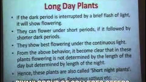 Photoperiodism (B.Sc,M.Sc) Dr Ruby singh Parmar, Biyani Group of Colleges.