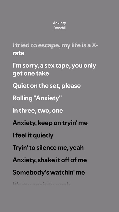 Anxiety - Doechii (Lyrics)